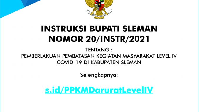 Instruksi Bupati Nomor 20 Tentang PPKM Level 4