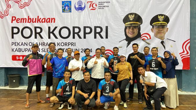 Penuh Semangat, Kontingen Kapanewon Depok Bertanding di POR KORPRI Kabupaten Sleman