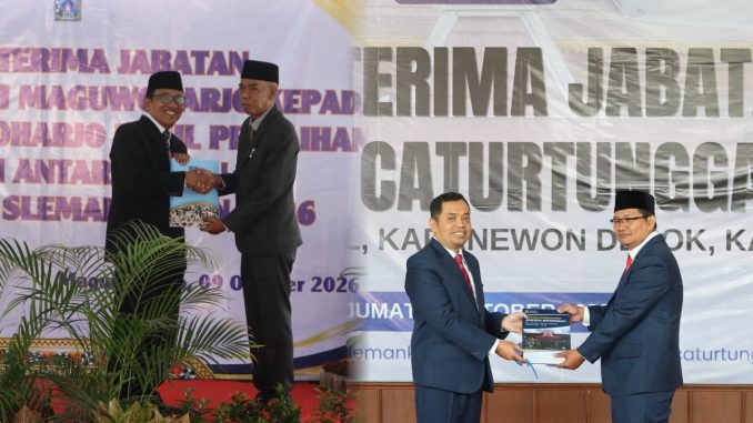 Serah Terima Jabatan Lurah Caturtunggal dan Maguwoharjo, Perkuat Keberlanjutan Pemerintahan Kalurahan